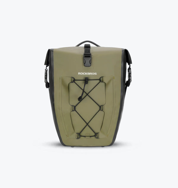 Waterproof roll top pannier bag