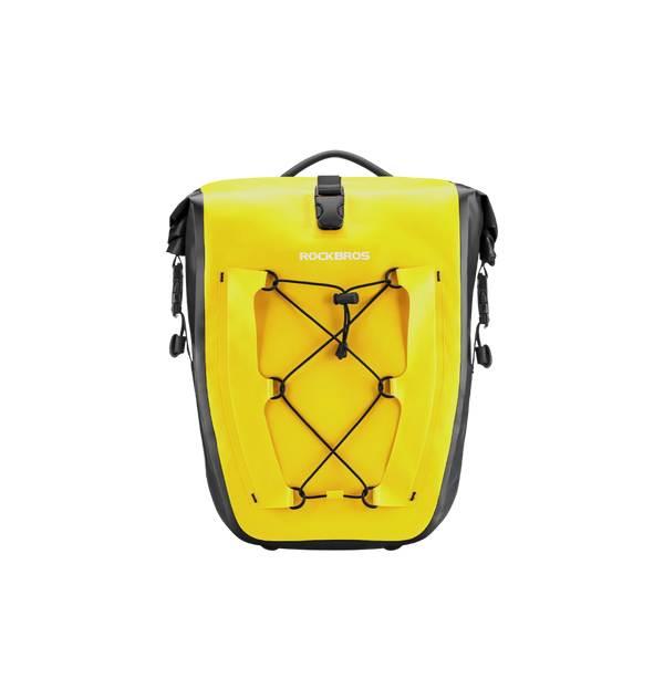 Waterproof roll top pannier bag
