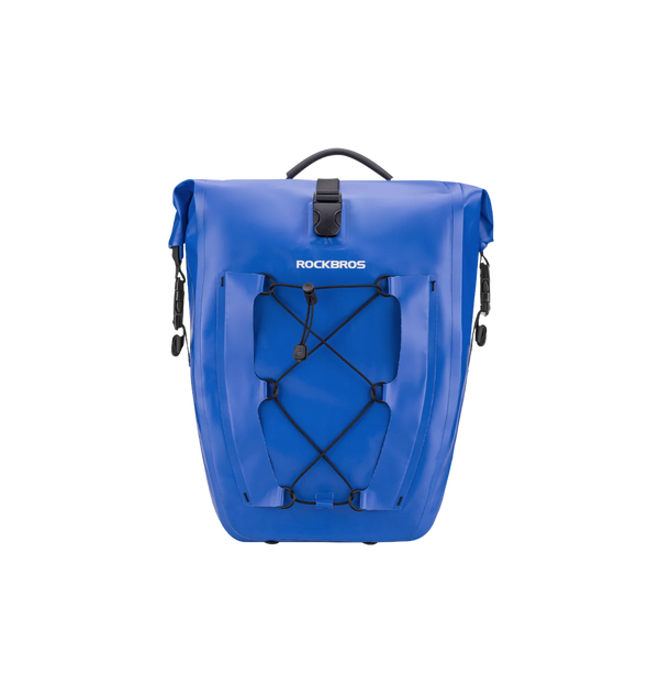 Waterproof roll top pannier bag